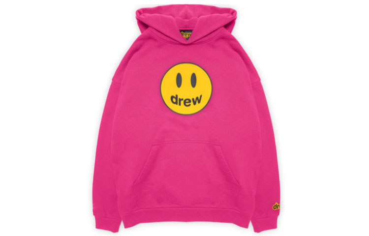 Drew House Mascot Hoodie Magenta Smiley Logo Pullover Unisex. DR-FW21-091