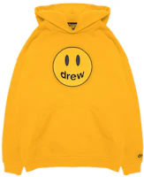 Drew House Mascot Hoodie Smiley Logo Golden Yellow Unisex Fleece Pullover DR-FW21-092 Drew House Mascot Hoodie Smiley Logo Golden Yellow Unisex Fleece Pullover DR-FW21-092