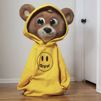 Drew House Mascot Hoodie Smiley Logo Golden Yellow Unisex Fleece Pullover DR-FW21-092 Cheap Drew House Mascot Hoodie Smiley Logo Golden Yellow Unisex Fleece Pullover DR-FW21-092