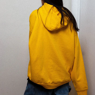 Drew House Mascot Hoodie Smiley Logo Golden Yellow Unisex Fleece Pullover DR-FW21-092 1
