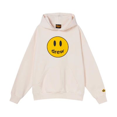 Drew House Mascot Logo Smiley Hoodie - Unisex Fleece Pullover Cream. DR-FW21-040