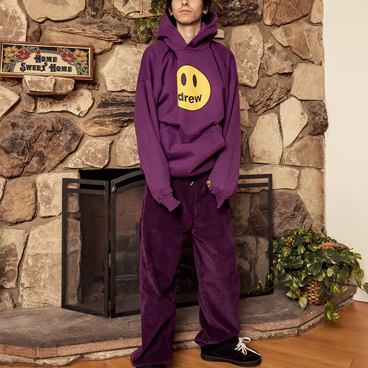 Shop Drew House Mascot Smile Hoodie Unisex Ungu DR-FW20-91