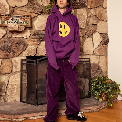 Drew House Mascot Smile Hoodie Unisex Ungu DR-FW20-91 Shop Drew House Mascot Smile Hoodie Unisex Ungu DR-FW20-91