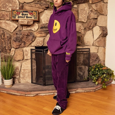 Drew House Mascot Smile Hoodie Unisex Ungu DR-FW20-91 Purchase Drew House Mascot Smile Hoodie Unisex Ungu DR-FW20-91