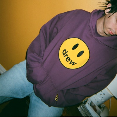 Drew House Mascot Smile Hoodie Unisex Ungu DR-FW20-91 Sizing Drew House Mascot Smile Hoodie Unisex Ungu DR-FW20-91