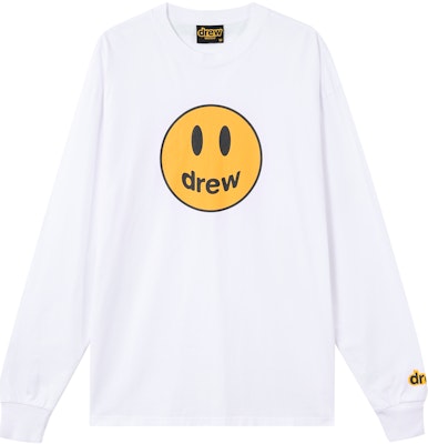 Drew House Mascot Smile 系列男女寬鬆白色長袖圓領上衣 DR1083 Order Drew House Mascot Smile 系列男女寬鬆白色長袖圓領上衣 DR1083