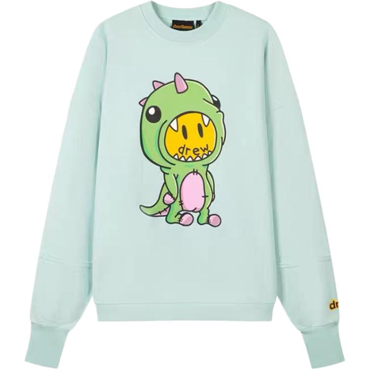 Drew House Mint Green Cartoon Crewneck Pullover Sweatshirt Unisex Casual D15-CW05-A