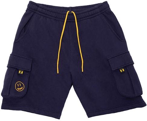 Drew House 藏蓝色笑脸标志工装休闲短裤 男女通用款 运动短裤 DR-SS21-148 Order Drew House 藏蓝色笑脸标志工装休闲短裤 男女通用款 运动短裤 DR-SS21-148