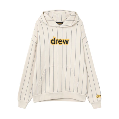 Drew House Navy Pinstripe Hoodie Hummingbirds Logo Pullover Cream 秋冬卫衣 DR-SS22-400
