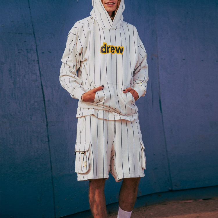 Purchase Drew House 海軍藍條紋蜂鳥標誌連帽衫 奶油色 秋冬款衛衣 DR-SS22-400