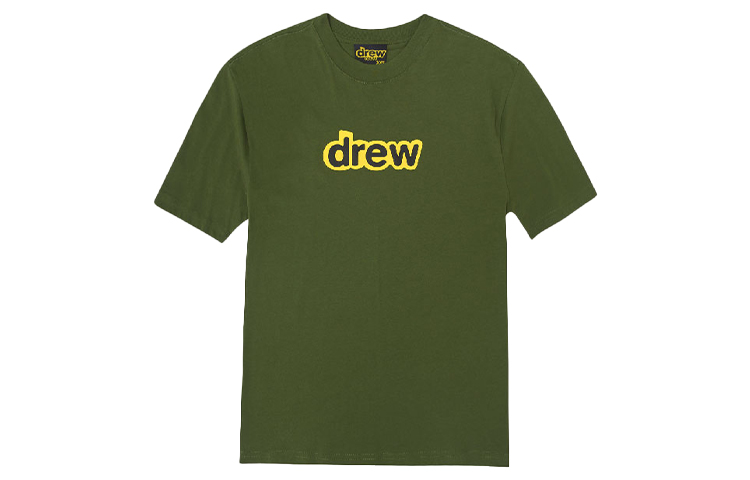 Order Drew House Kaos Santai Unisex Logo Hijau Zaitun DR-FW20-197