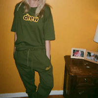 Purchase Drew House Olive Green Unisex Relaxed Logo T-Shirt DR-FW20-197