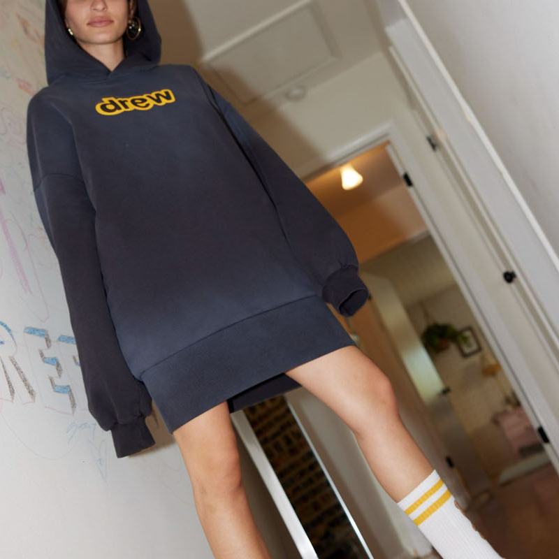 Shop Drew House Oversized Letter Hoodie Pullover Unisex - Faded Black DH-F3117L-SEFB