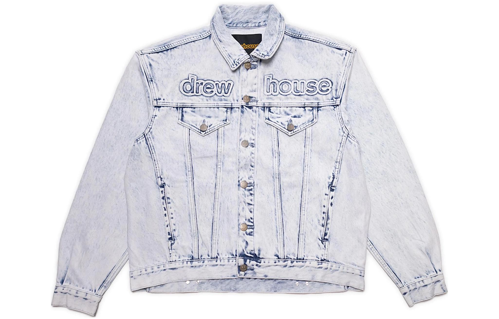 Drew House Oversized Trucker Jacket Painted Indigo Unisex Light Blue Denim Jacket. DR-SS22-490