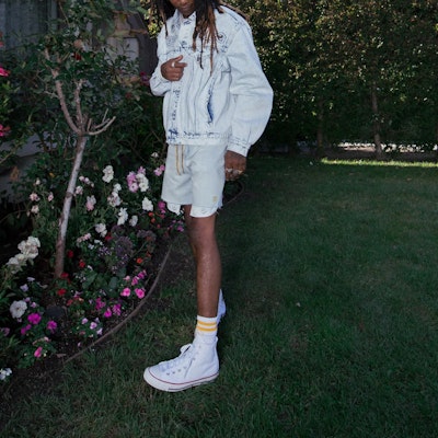 Drew House 寬版牛仔外套 彩繪靛藍 男女款 淺藍色丹寧外套 DR-SS22-490 Sizing Drew House 寬版牛仔外套 彩繪靛藍 男女款 淺藍色丹寧外套 DR-SS22-490