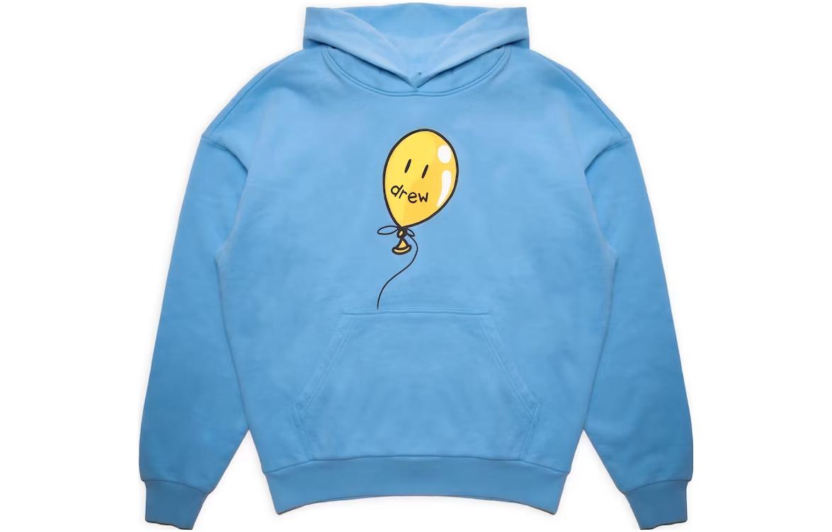 Drew House Pacific Blue Balloon Letter Print Hoodie Long Sleeve Pullover DH-VF31125-JYPB