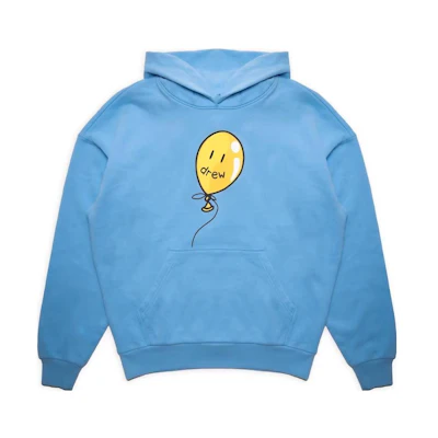 Drew House Pacific Blue Balloon Letter Print Hoodie Long Sleeve Pullover DH-VF31125-JYPB