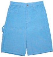 Drew House Pacific Blue Corduroy Carpenter Shorts Smiley Face SS22 Casual Shorts. DR-SS22-956 Drew House Pacific Blue Corduroy Carpenter Shorts Smiley Face SS22 Casual Shorts. DR-SS22-956