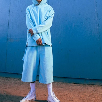 Drew House Pacific Blue Corduroy Carpenter Shorts Smiley Face SS22 Seluar Pendek. DR-SS22-956 Shop Drew House Pacific Blue Corduroy Carpenter Shorts Smiley Face SS22 Seluar Pendek. DR-SS22-956