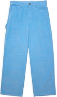 Drew House Pacific Blue Smiley Corduroy Carpenter Pants Unisex Casual Blue. DR-SS22-405 Drew House Pacific Blue Smiley Corduroy Carpenter Pants Unisex Casual Blue. DR-SS22-405