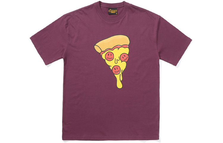 Order Drew House Pizza Grafik Tee Berry Unisex Gaya Pasangan. DR-FW21-122