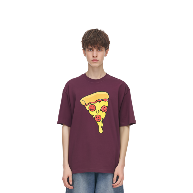 Shop Drew House Pizza Grafik Tee Berry Unisex Gaya Pasangan. DR-FW21-122