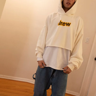 Drew House Printed Pullover Hoodie Unisex Off-White Color DR-FW22-1231-5 Details for Drew House Printed Pullover Hoodie Unisex Off-White Color DR-FW22-1231-5