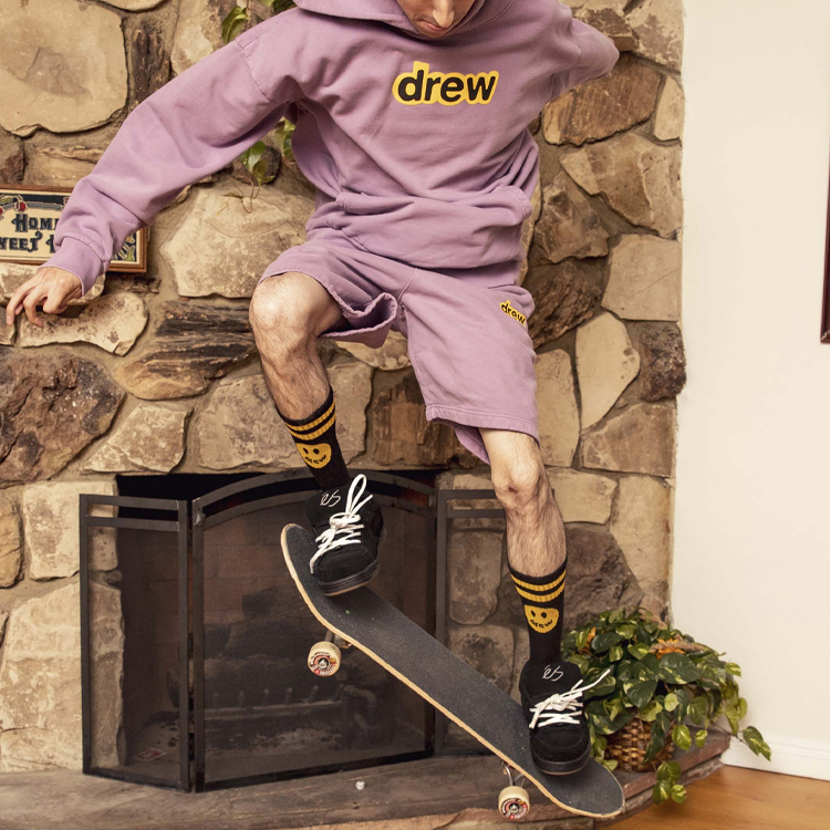 Drew House Pullover Hoodie Unisex Dusty Lilac Letter Print Fleece DR-FW20-109 圖 6