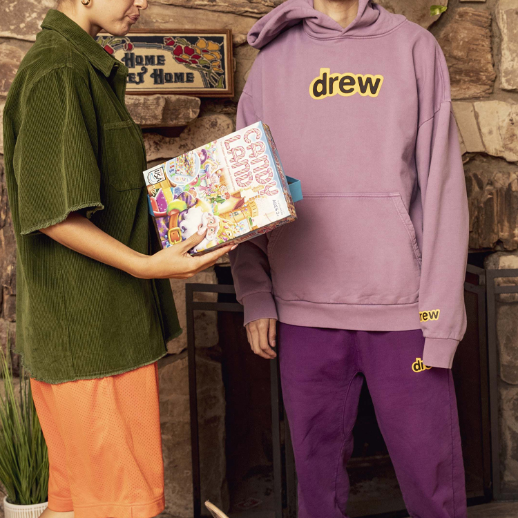 Drew House Pullover Hoodie Unisex Dusty Lilac Letter Print Fleece DR-FW20-109 圖 7