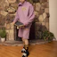 Cheap Drew House 男女紫灰色字母印花抓绒连帽衫 DR-FW20-109