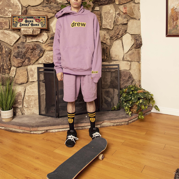 Drew House Pullover Hoodie Unisex Dusty Lilac Letter Print Fleece DR-FW20-109 圖 9