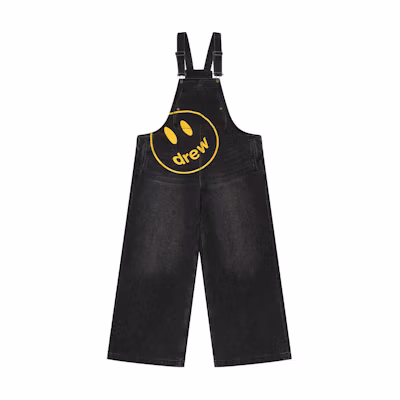 Drew House Relaxed Fit Smile Print Overalls Unisex Black. DH-SBD718U-MCCR