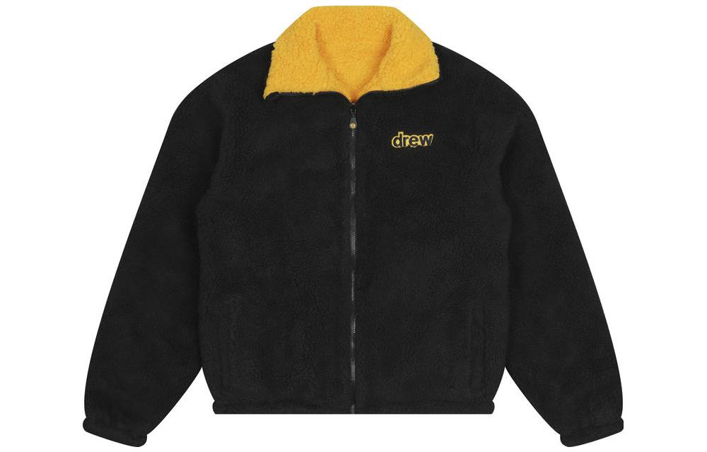 Drew House Reversible Zip Up Jacket Mascot Sherpa Black Unisex Retro Style. DR-SS22-277