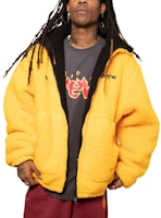 Details for Drew House Reversible Zip Up Jacket Mascot Sherpa Black Unisex Retro Style. DR-SS22-277