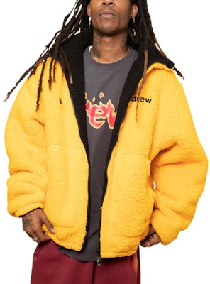 Jaket Drew House Reversible Zip Up Mascot Sherpa Hitam Unisex Retro Style. DR-SS22-277 Details for Jaket Drew House Reversible Zip Up Mascot Sherpa Hitam Unisex Retro Style. DR-SS22-277