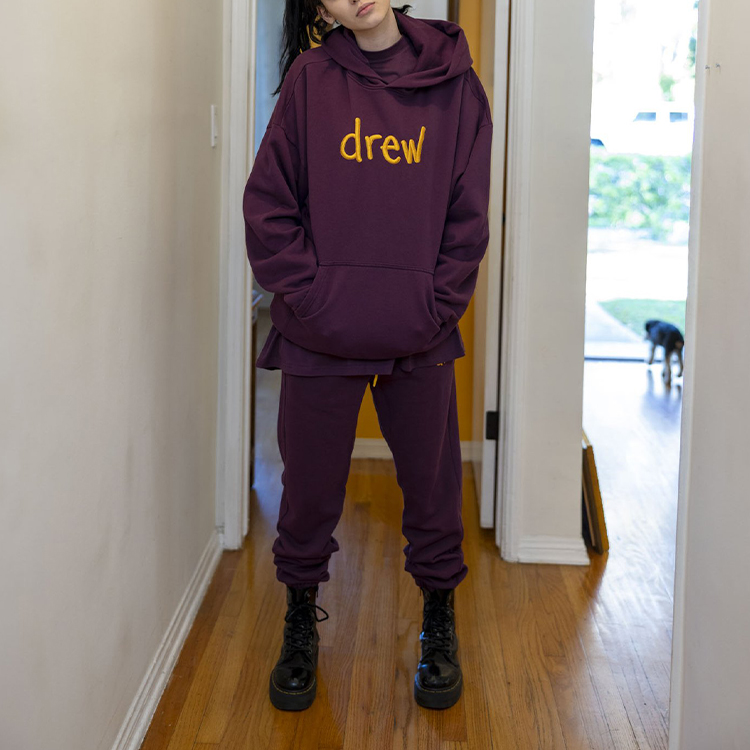 Drew House Scribble Embroidery Logo Hoodie Berry Unisex Purple Pullover. DR-FW21-086 圖 4