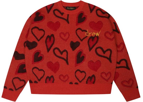 Drew House Suéter Scribble Hearts FW22 - Jersey Unisex Bordado de Punto. DW-FW22-1223-06 Order Drew House Suéter Scribble Hearts FW22 - Jersey Unisex Bordado de Punto. DW-FW22-1223-06