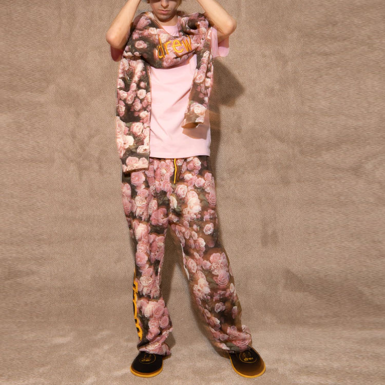 Details for Sudadera Unisex Drew House Rosa con Logo Scribble y Estampado de Rosas DR-SS22-461