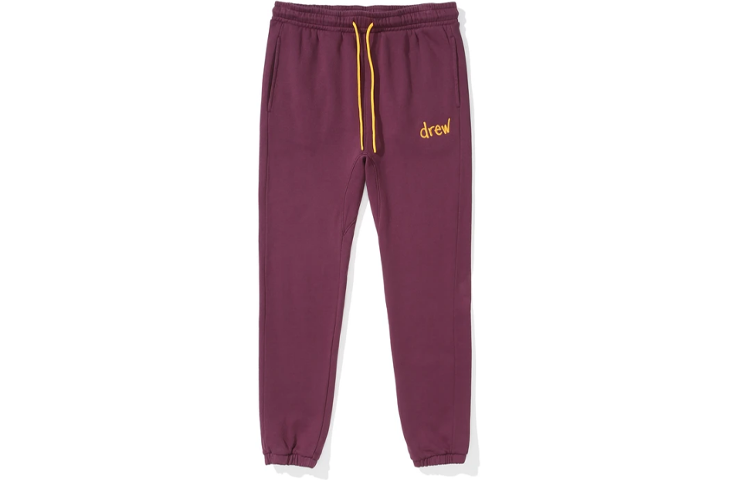 Drew House Scribble Logo Sweatpant Berry Unisex Knit Joggers in Berry Color. DR-FW21-085
