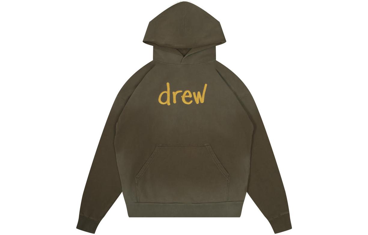 Drew House Scribble Oversized Hoodie Olive Green Unisex Casual Letter Print. DR-FW22-106