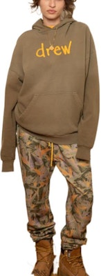 Drew House 塗鴉寬鬆帽T 橄欖綠 男女款休閒字母印花。 DR-FW22-106 Purchase Drew House 塗鴉寬鬆帽T 橄欖綠 男女款休閒字母印花。 DR-FW22-106