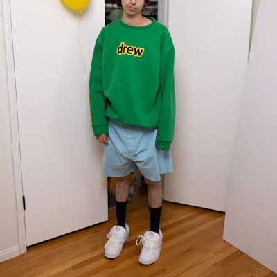 Drew House SS21秘密款绿色男女同款抓绒套头衫卫衣。 DR-SS21-77 Purchase Drew House SS21秘密款绿色男女同款抓绒套头衫卫衣。 DR-SS21-77