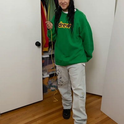 Drew House SS21秘密款绿色男女同款抓绒套头衫卫衣。 DR-SS21-77 Details for Drew House SS21秘密款绿色男女同款抓绒套头衫卫衣。 DR-SS21-77