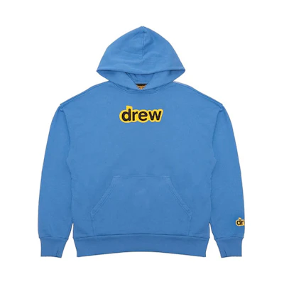 Drew House Secret Hoodie Letter Logo Print Unisex Sky Blue Pullover. DR-SS21-143