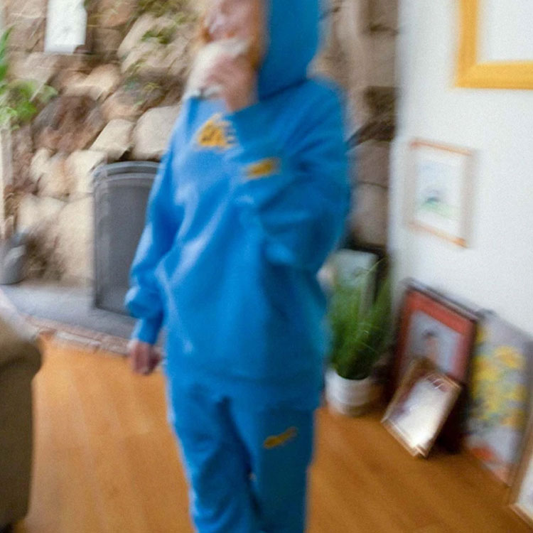 Sizing Drew House祕密連帽衫 字母印花 男女同款 天空藍套頭衫 DR-SS21-143