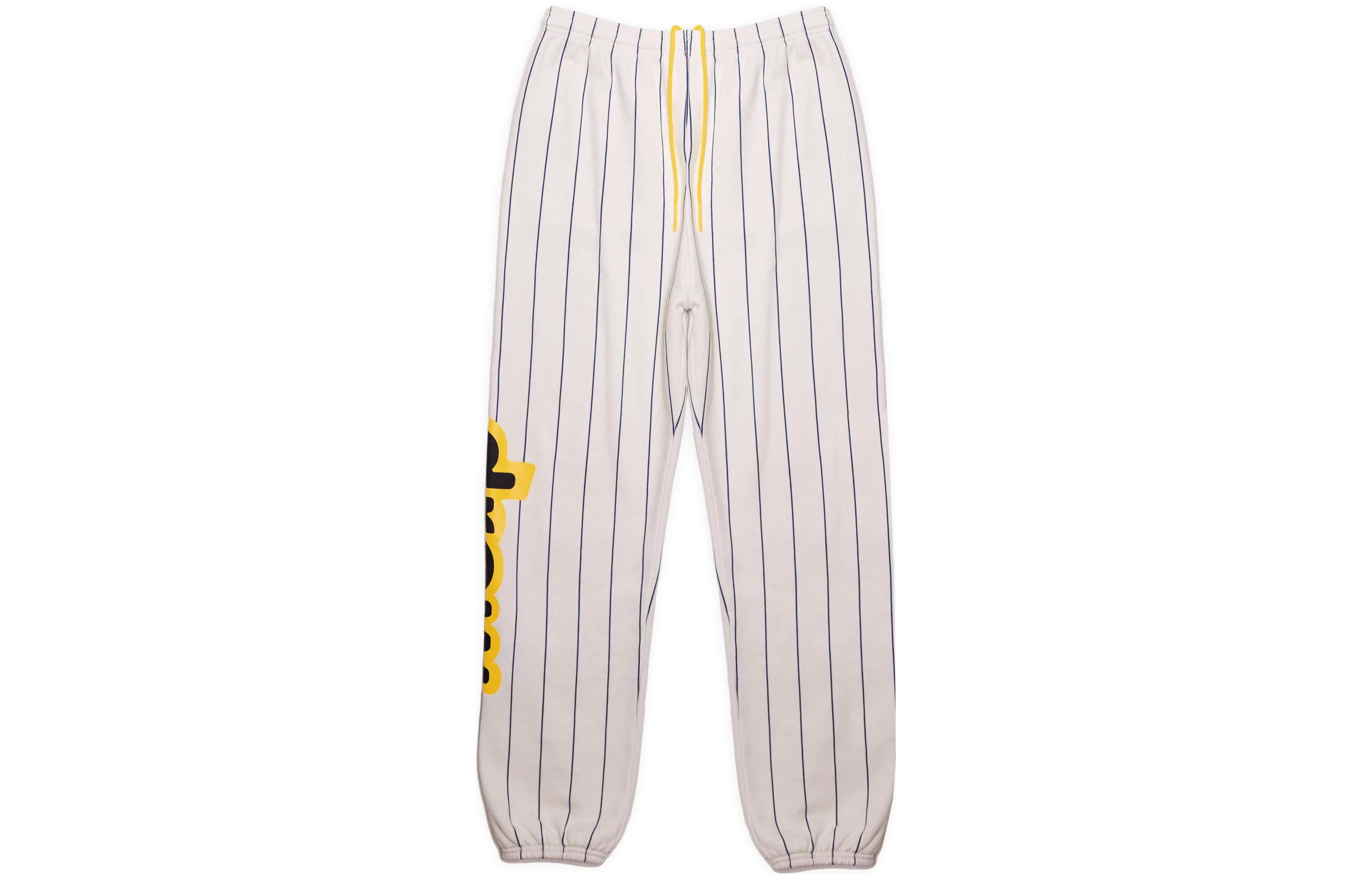 Drew House Secret House Navy Pinstripe Sweatpants SS22 Beige Unisex Joggers. DR-SS22-425