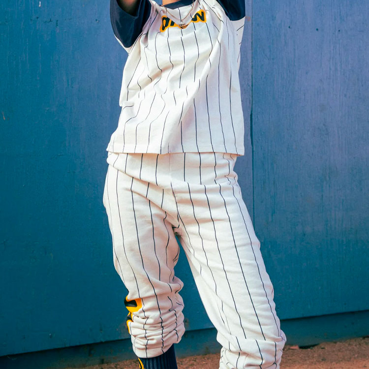 Details for Drew House 秘密之家海军蓝条纹休闲裤 SS22 米色男女同款运动裤. DR-SS22-425