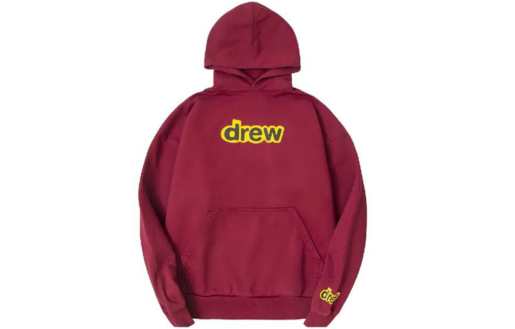 Drew House Secret Logo Hoodie - Burgundy Unisex Plush Pullover DR-SS20-75