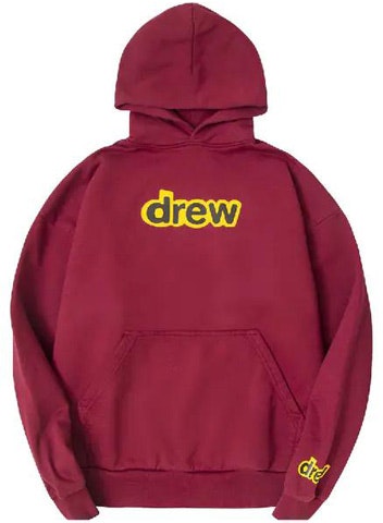 drew-house-secret-logo-hoodie-burgundy-unisex-plush-pullover-dr-ss-20-75