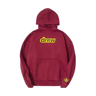 Drew House Secret Logo Hoodie - Burgundy Unisex Plush Pullover DR-SS20-75